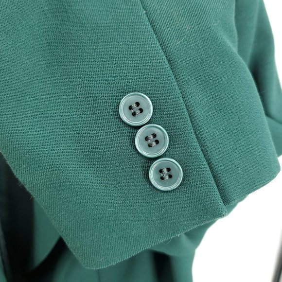 VTG Pendleton 100% Virgin Wool Fitted Single Button Long Line Blazer 8P Green - Picture 14 of 16